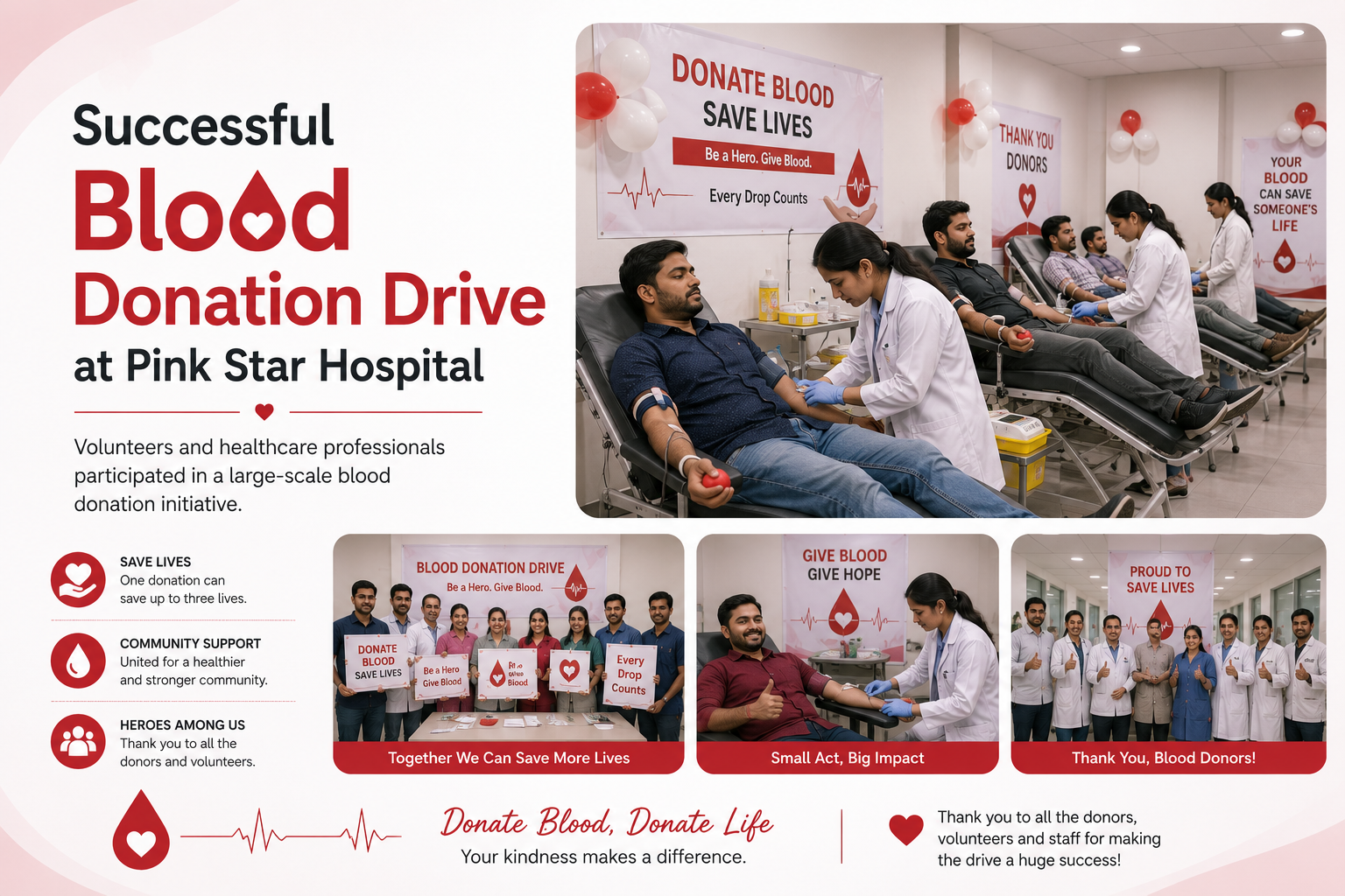 Successful Blood Donation Drive at Pink Star Hospital